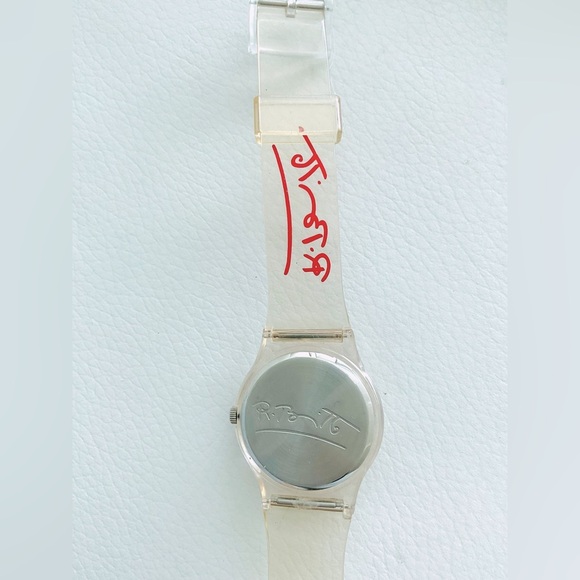 ROMERO BRITTO WATCH ~ Dog Fish Cat Pop Art Design on Face Signed Clear B… - Picture 4 of 4